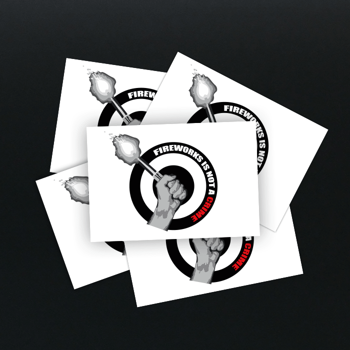 Firework is not a crime. 5pcs. - Plastic Stickers
